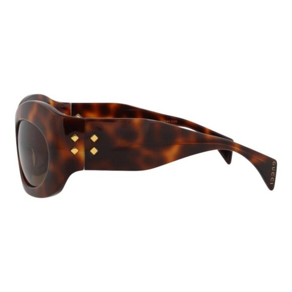 Gucci Unisex Shield/Wrap Havana Havana Brown Fashion Designer Eyewear - Picture 4 of 6